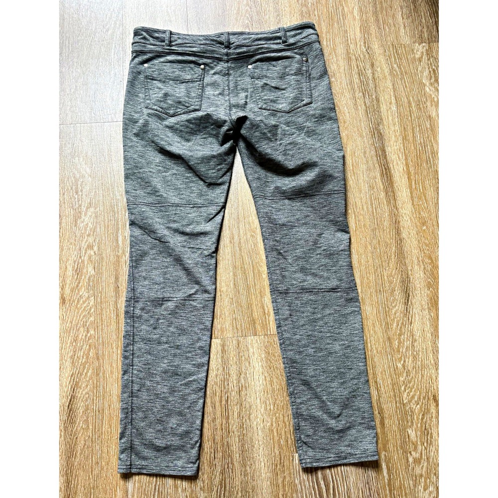Athleta Women's Gray Knit tech commuter Pants Slim Mid Rise 29" Inseam Pockets L